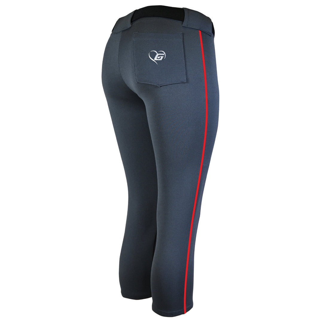 BELTED CHARCOAL SOFTBALL PANTS WITH BRAID