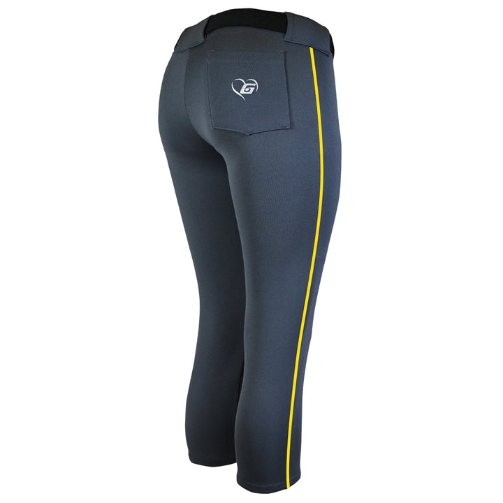 BELTED CHARCOAL SOFTBALL PANTS WITH BRAID