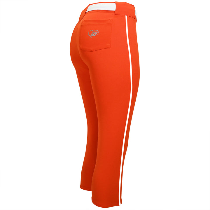 BELTED ORANGE SOFTBALL PANTS WITH BRAID