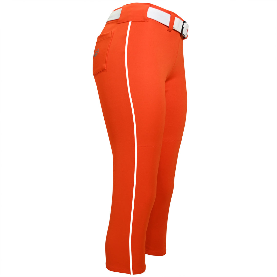 BELTED ORANGE SOFTBALL PANTS WITH BRAID