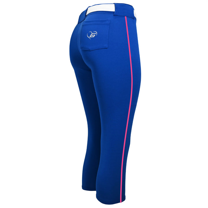 BELTED ROYAL SOFTBALL PANTS WITH BRAID