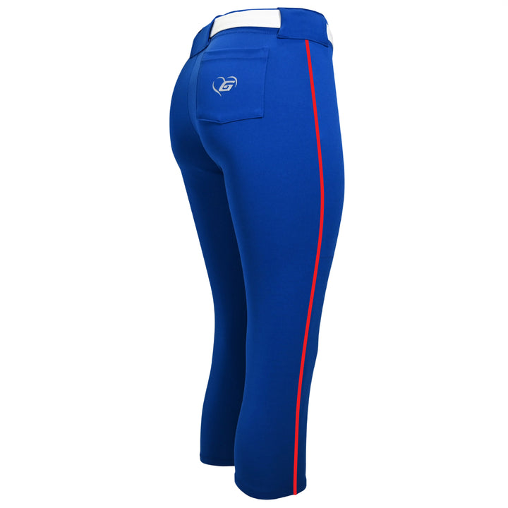 BELTED ROYAL SOFTBALL PANTS WITH BRAID