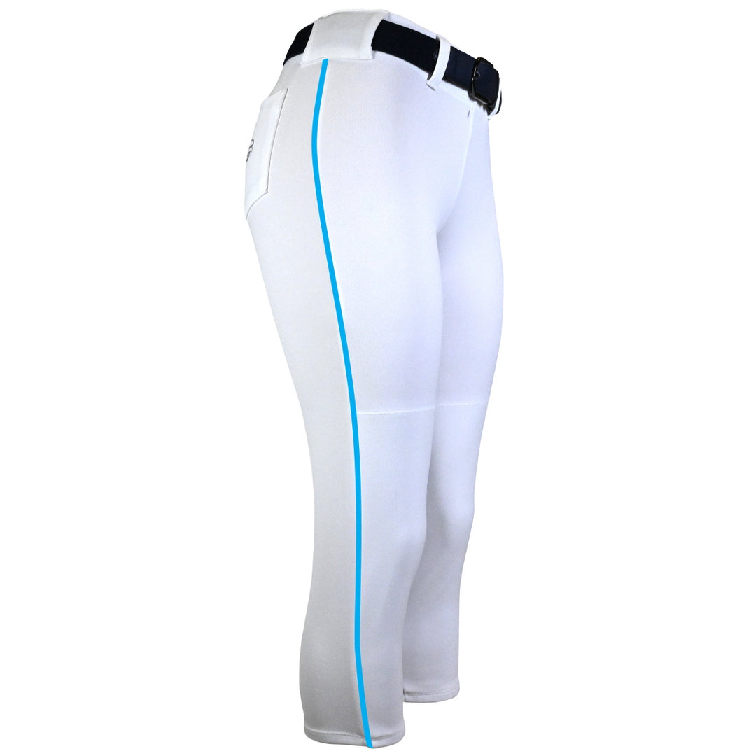 BELTED WHITE SOFTBALL PANTS WITH BRAID - COLLECTION 1