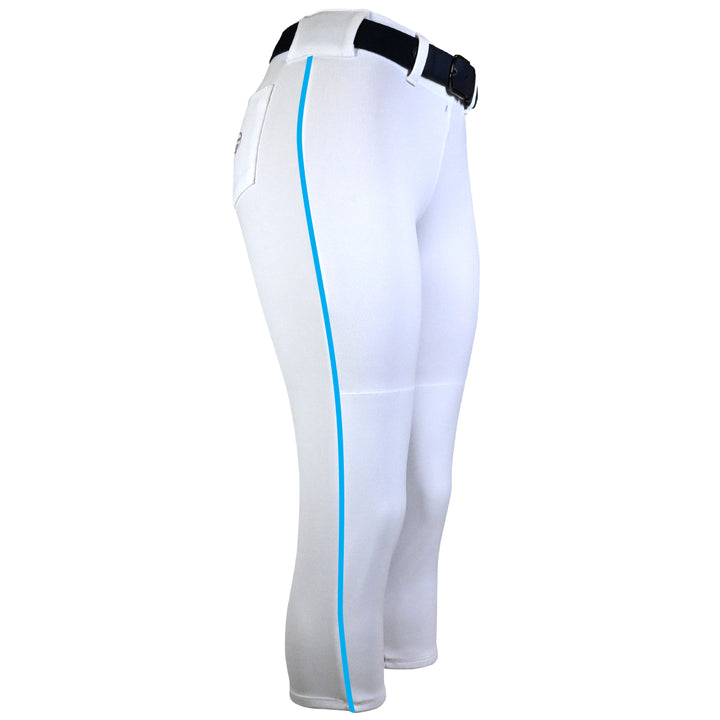 BELTED WHITE SOFTBALL PANTS WITH BRAID - COLLECTION 1