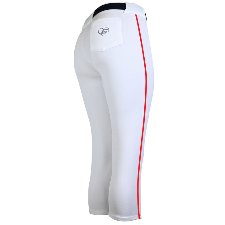 BELTED WHITE SOFTBALL PANTS WITH BRAID - COLLECTION 1