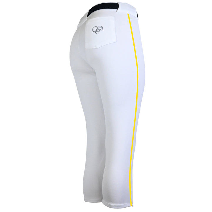 BELTED WHITE SOFTBALL PANTS WITH BRAID - COLLECTION 1