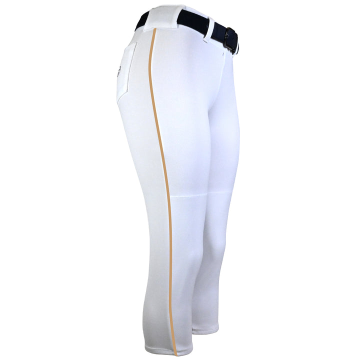 BELTED WHITE SOFTBALL PANTS WITH BRAID - COLLECTION 1