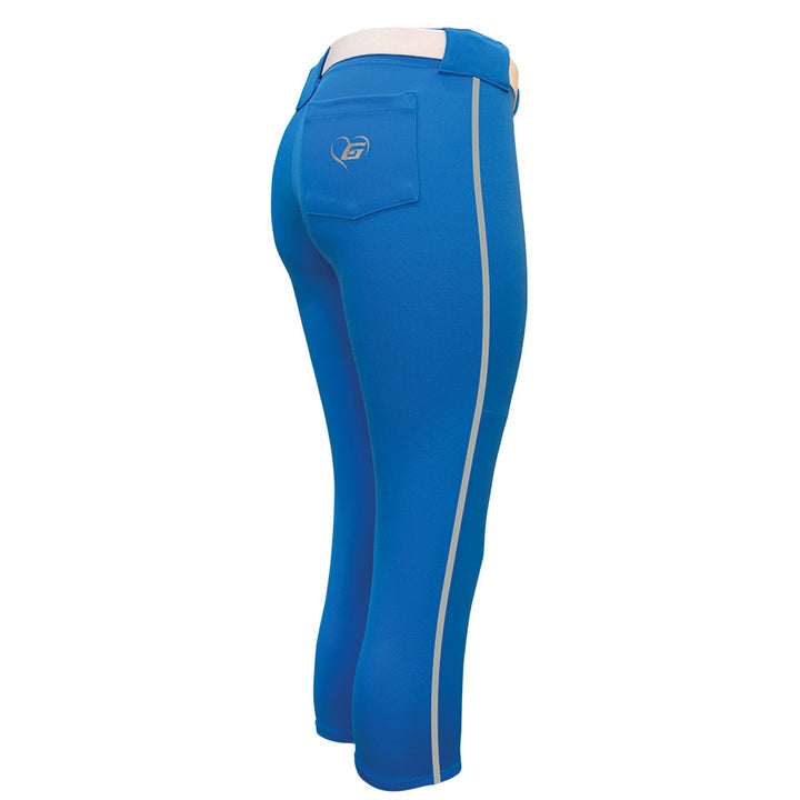 BELTED CHARGER BLUE SOFTBALL PANTS WITH BRAID