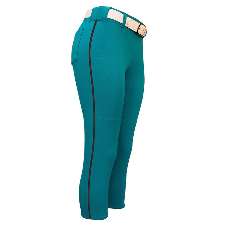 BELTED TEAL SOFTBALL PANTS WITH BRAID