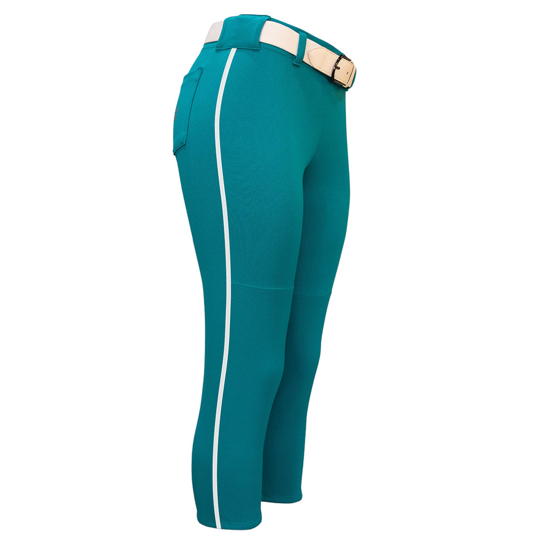 BELTED TEAL SOFTBALL PANTS WITH BRAID