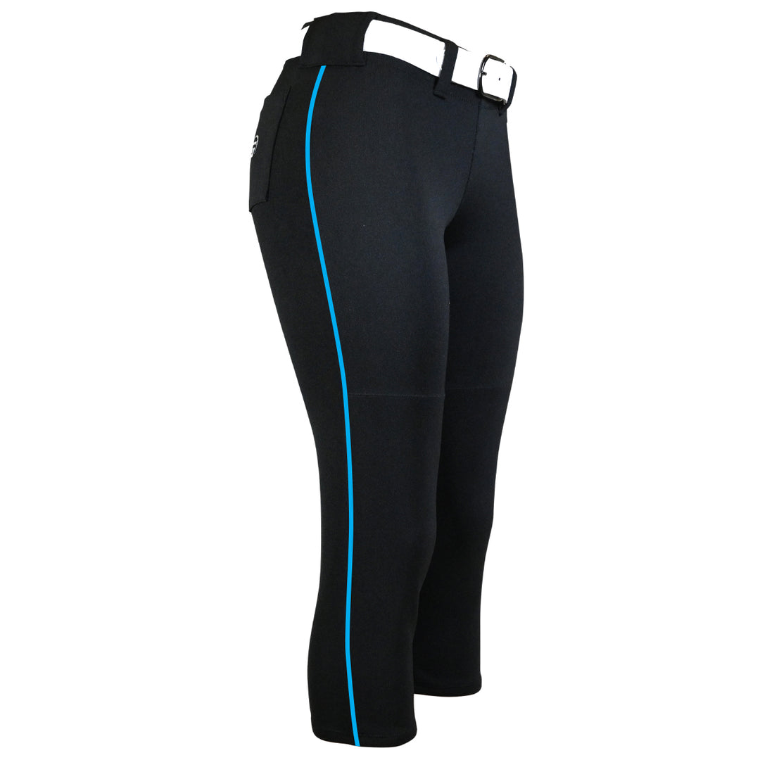 Belted Black Softball Pants with Braid - Collection 1