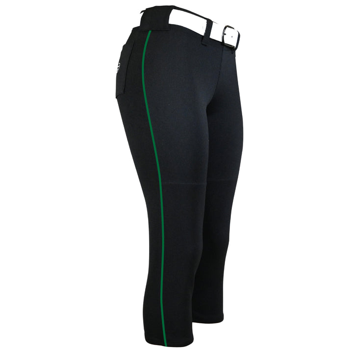 BELTED BLACK SOFTBALL PANTS WITH BRAID - COLLECTION 2