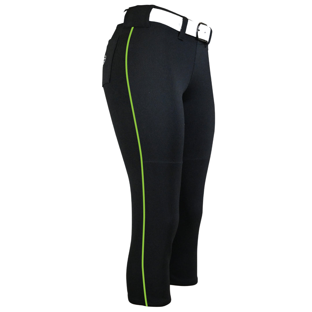 BELTED BLACK SOFTBALL PANTS WITH BRAID - COLLECTION 2