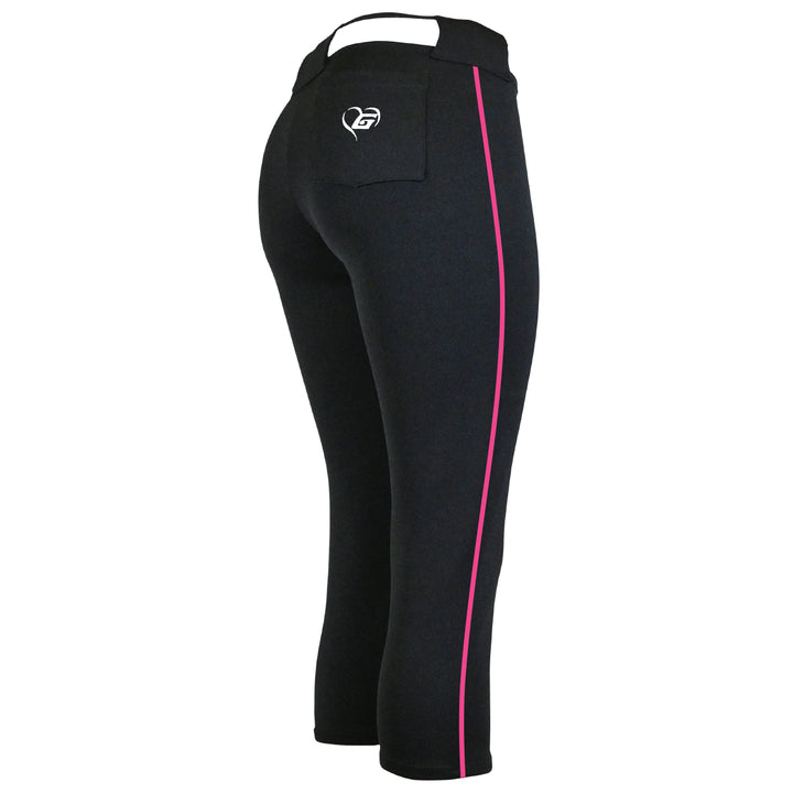 BELTED BLACK SOFTBALL PANTS WITH BRAID - COLLECTION 2