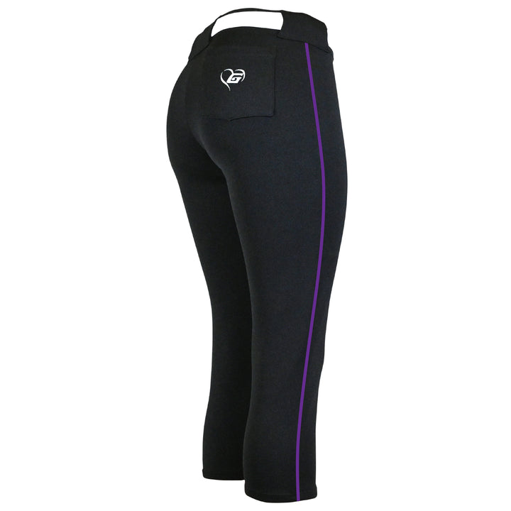 BELTED BLACK SOFTBALL PANTS WITH BRAID - COLLECTION 2