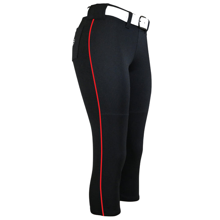 Belted Black Softball Pants with Braid - Collection 1