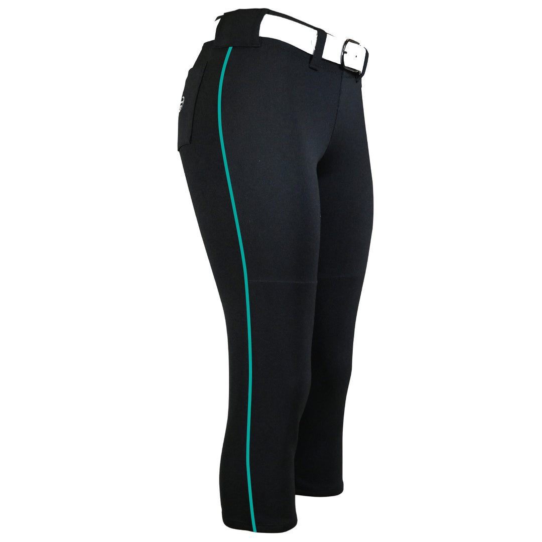 Belted Black Softball Pants with Braid - Collection 1