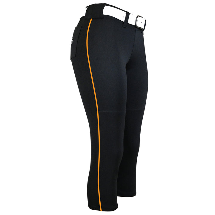 BELTED BLACK SOFTBALL PANTS WITH BRAID - COLLECTION 2