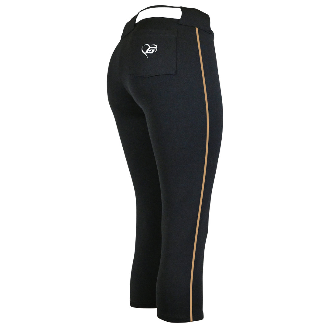 Belted Black Softball Pants with Braid - Collection 1