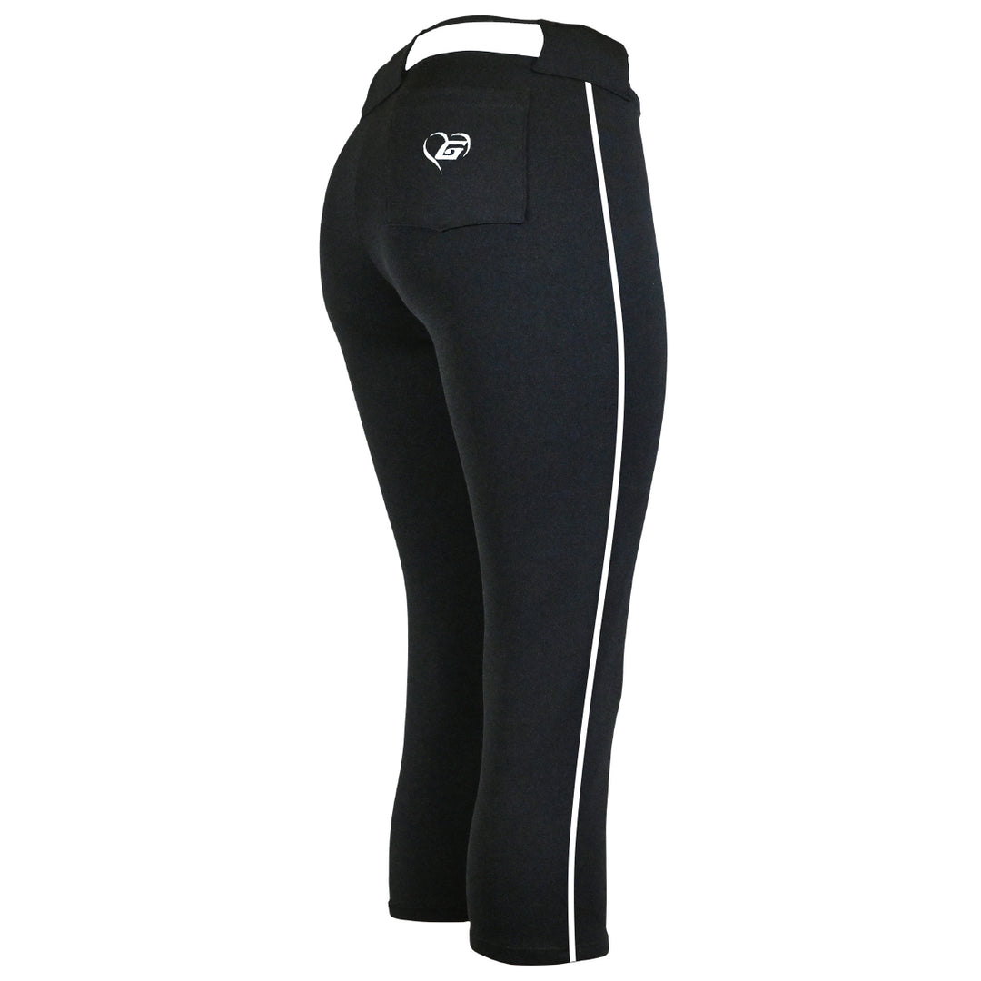 Belted Black Softball Pants with Braid - Collection 1