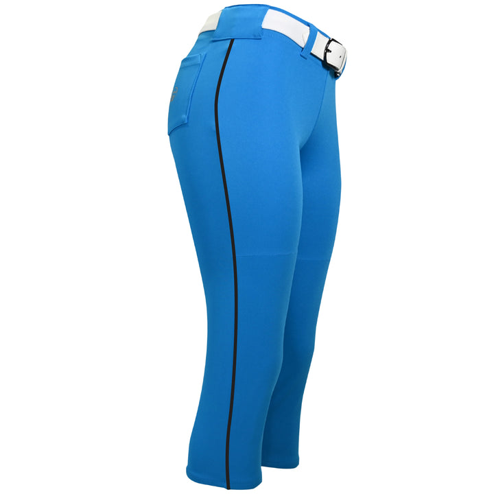 BELTED CYAN SOFTBALL PANTS WITH BRAID