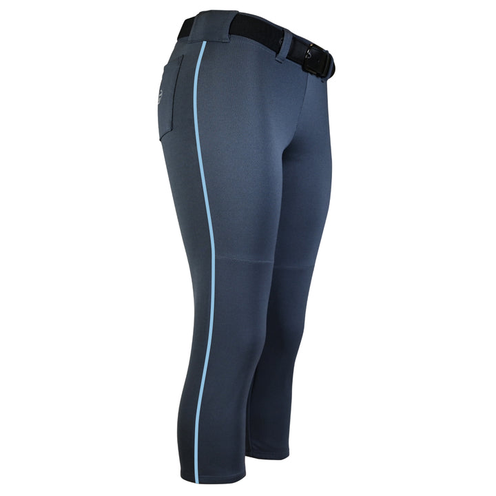 BELTED CHARCOAL SOFTBALL PANTS WITH BRAID