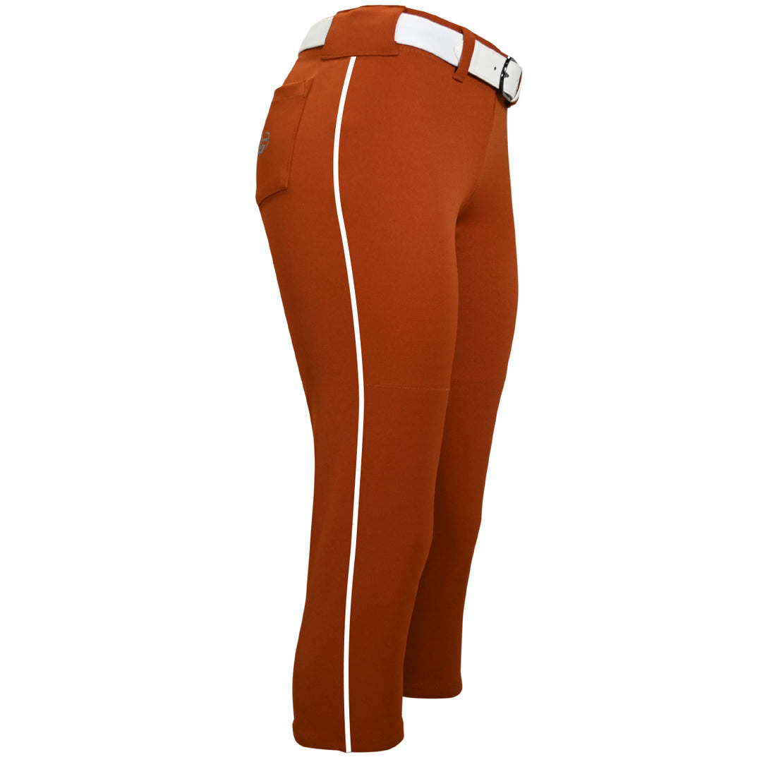 BELTED TEXAS ORANGE SOFTBALL PANTS WITH BRAID