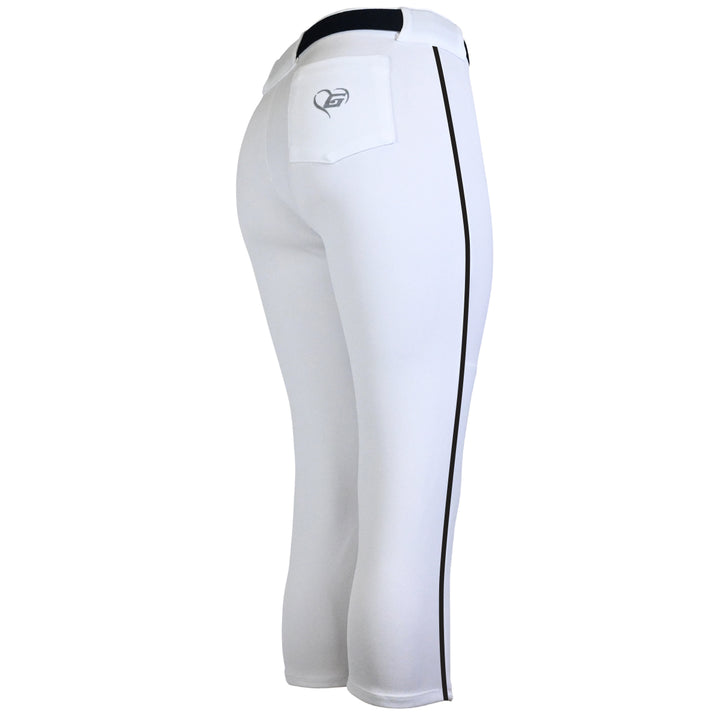 BELTED WHITE SOFTBALL PANTS WITH BRAID - COLLECTION 1
