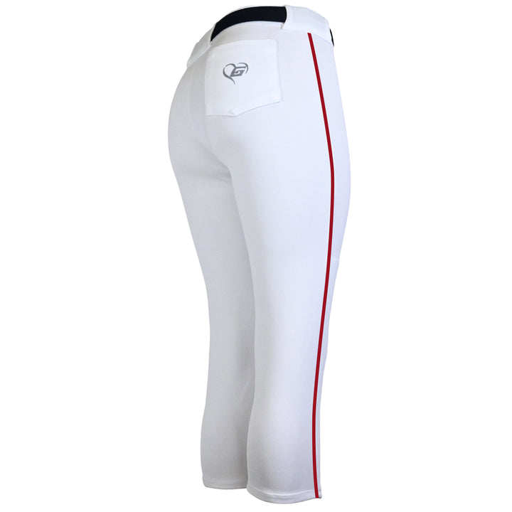 BELTED WHITE SOFTBALL PANTS WITH BRAID - COLLECTION 2