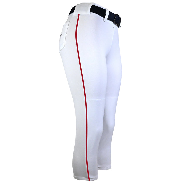 BELTED WHITE SOFTBALL PANTS WITH BRAID - COLLECTION 2