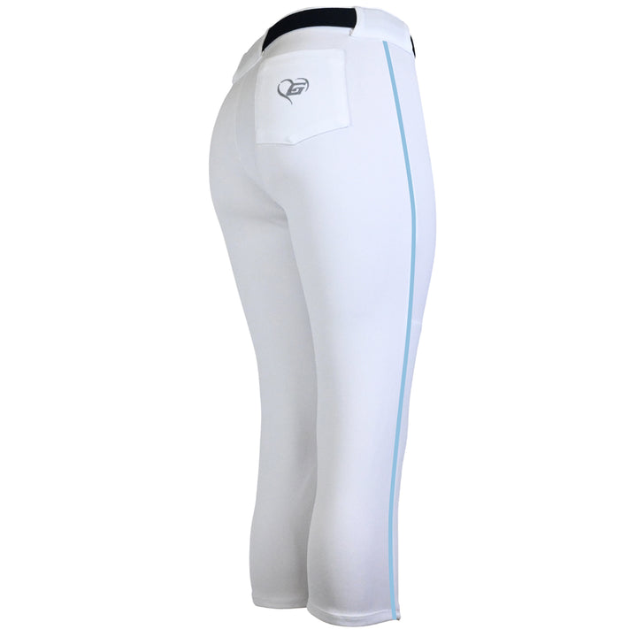 BELTED WHITE SOFTBALL PANTS WITH BRAID - COLLECTION 2