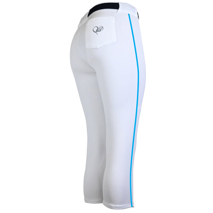 BELTED WHITE SOFTBALL PANTS WITH BRAID - COLLECTION 1
