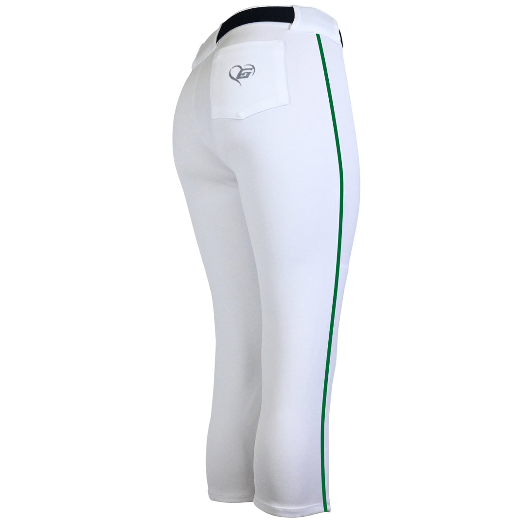 BELTED WHITE SOFTBALL PANTS WITH BRAID - COLLECTION 2