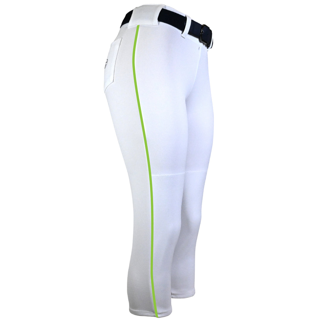 BELTED WHITE SOFTBALL PANTS WITH BRAID - COLLECTION 2