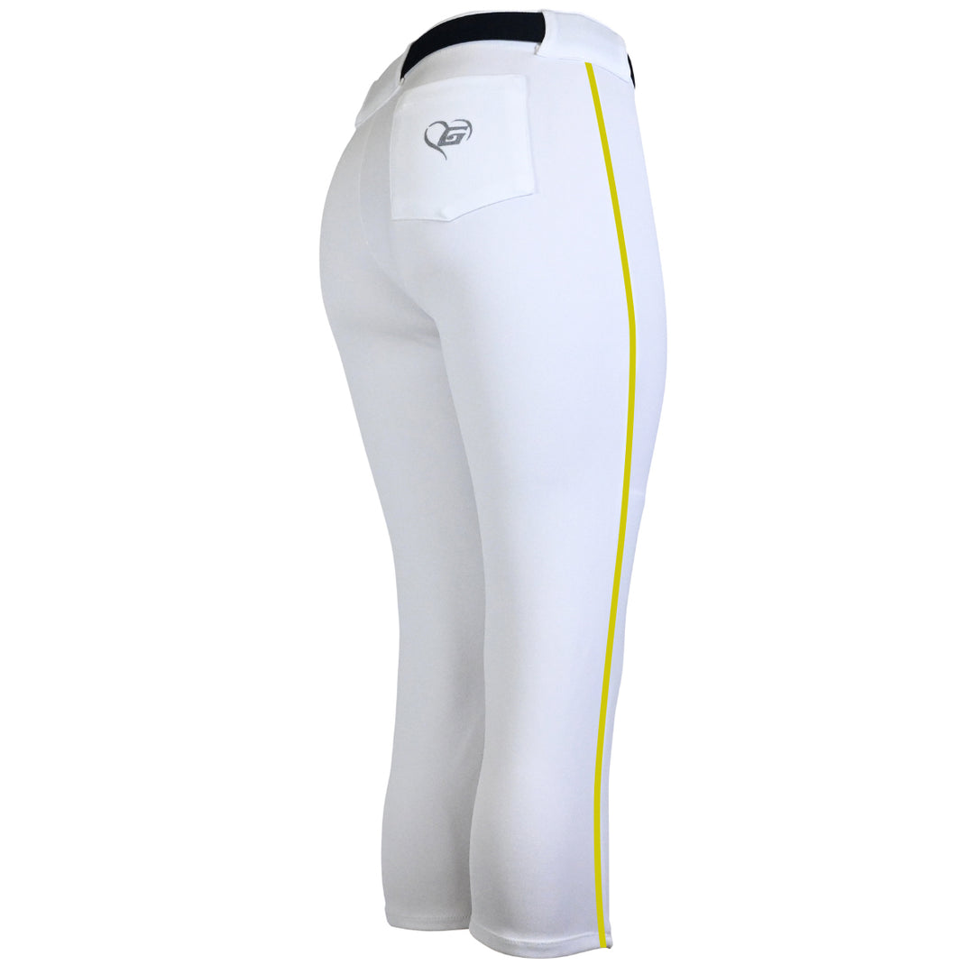 BELTED WHITE SOFTBALL PANTS WITH BRAID - COLLECTION 2