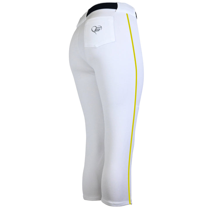 BELTED WHITE SOFTBALL PANTS WITH BRAID - COLLECTION 2
