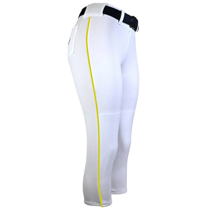 BELTED WHITE SOFTBALL PANTS WITH BRAID - COLLECTION 2
