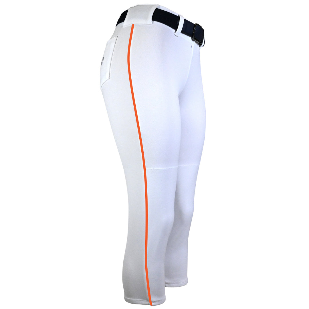 BELTED WHITE SOFTBALL PANTS WITH BRAID - COLLECTION 2