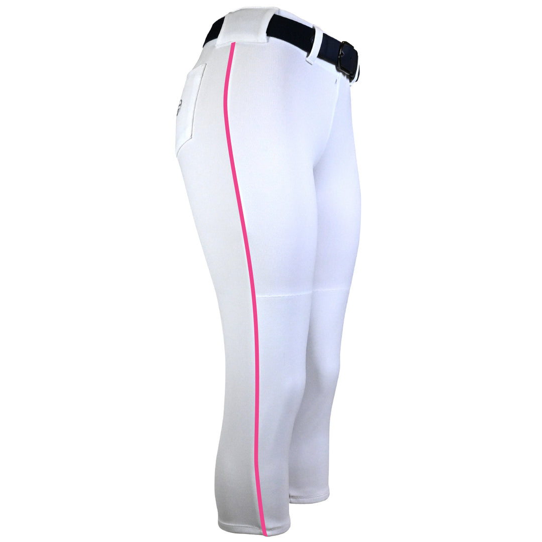 BELTED WHITE SOFTBALL PANTS WITH BRAID - COLLECTION 2