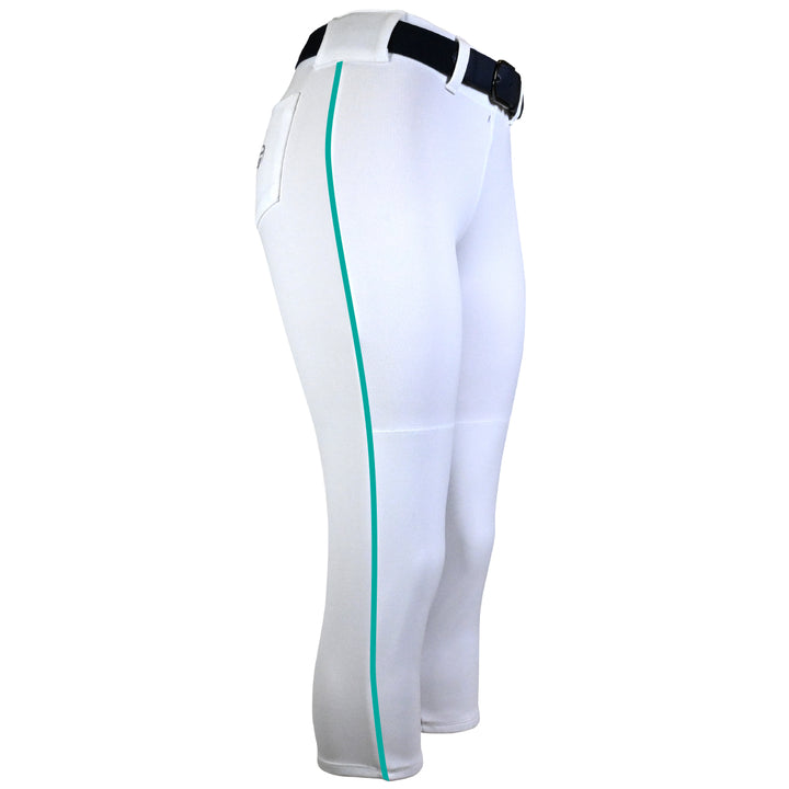 BELTED WHITE SOFTBALL PANTS WITH BRAID - COLLECTION 1