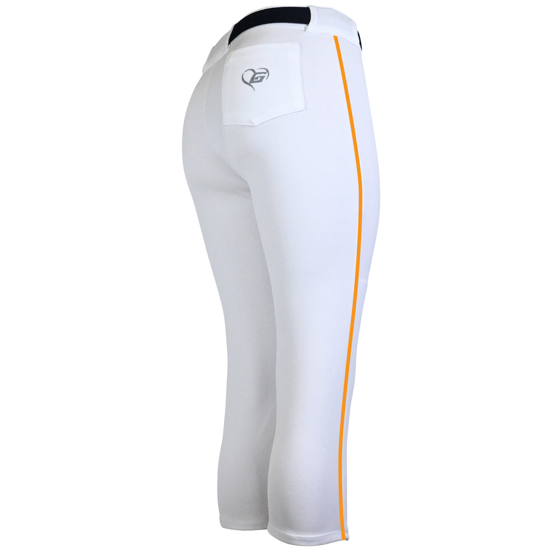 BELTED WHITE SOFTBALL PANTS WITH BRAID - COLLECTION 2