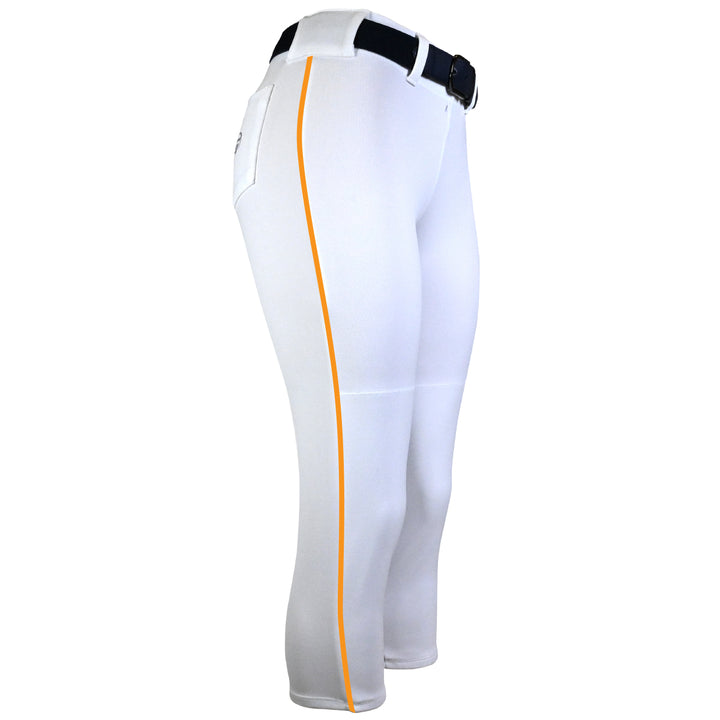BELTED WHITE SOFTBALL PANTS WITH BRAID - COLLECTION 2