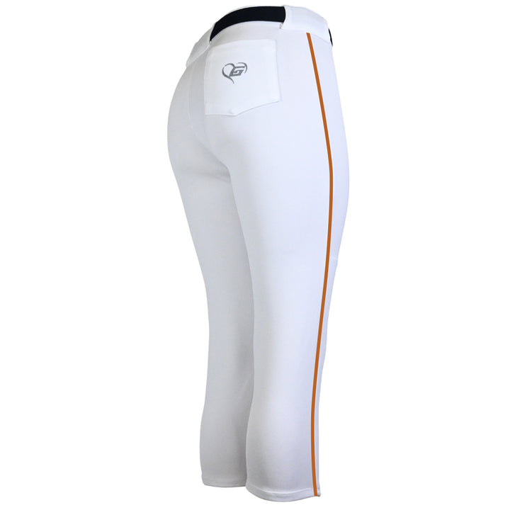 BELTED WHITE SOFTBALL PANTS WITH BRAID - COLLECTION 1