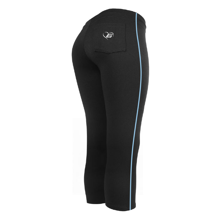 BELTLESS BLACK SOFTBALL PANTS WITH BRAID