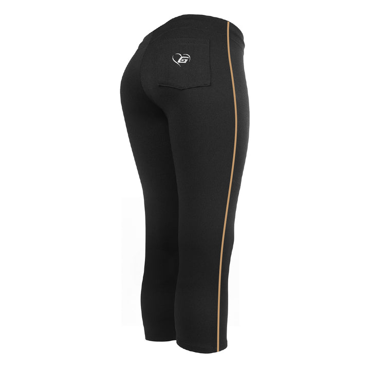 BELTLESS BLACK SOFTBALL PANTS WITH BRAID