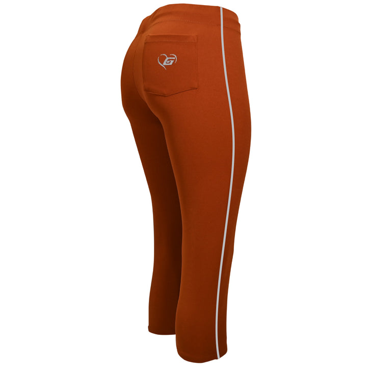 BELTLESS TEXAS ORANGE SOFTBALL PANTS WITH BRAID
